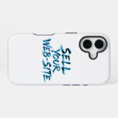 Sell Your Website Blue Distressed Typography iPhone 16ケース (裏面横)