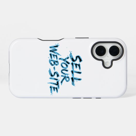 Sell Your Website Blue Distressed Typography iPhone 16ケース (裏面横)