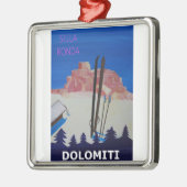 SellaロンダのレトロポスターDolomitiイタリア メタルオーナメント (左)