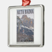 Sellaロンダ- Alta Badiaのゴンドラ メタルオーナメント (左)
