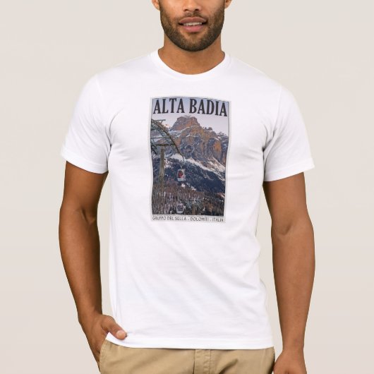 Sellaロンダ- Alta Badiaのゴンドラ Tシャツ (正面)