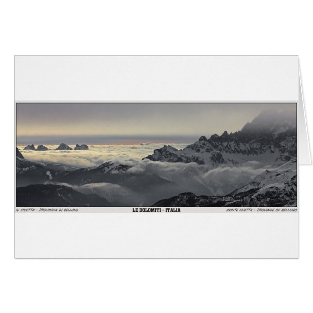 Sellaロンダ- Monte Civettaのパノラマ (正面横)