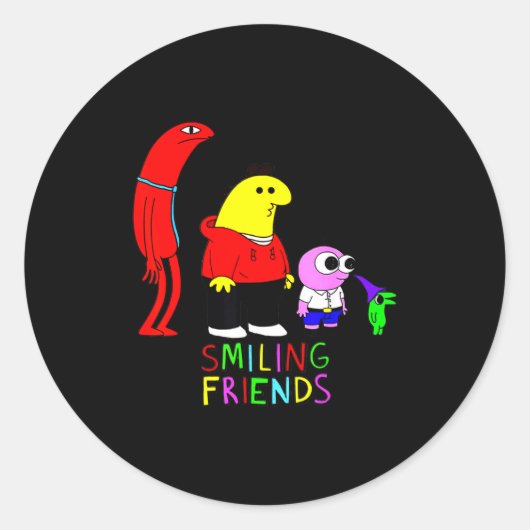 Selling Smiling Friends All Smiling Illustration  ラウンドシール (正面)