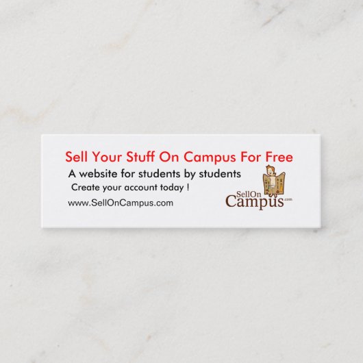 SellOnCampusの旗 スキニー名刺 (正面)
