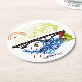 Sellwood橋ポートランドコースター ラウンドペーパーコースター