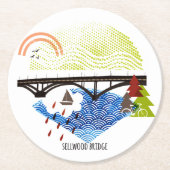 Sellwood橋ポートランドコースター ラウンドペーパーコースター (正面)
