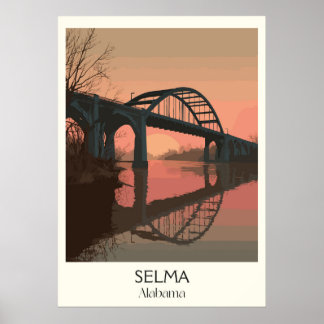 Selma Alabama Edmund Pettus Bridge ポスター
