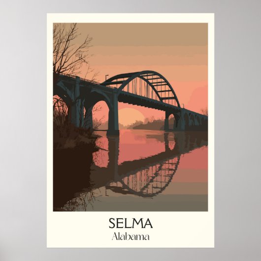 Selma Alabama Edmund Pettus Bridge ポスター (正面)