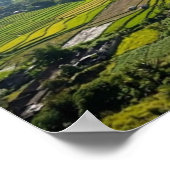 Selong Hill Sembalun Lombok Rice Field Art ポスター (角)