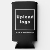 Seltzer Can Blackのビジネス名とロゴクール スリム缶クーラー (正面)