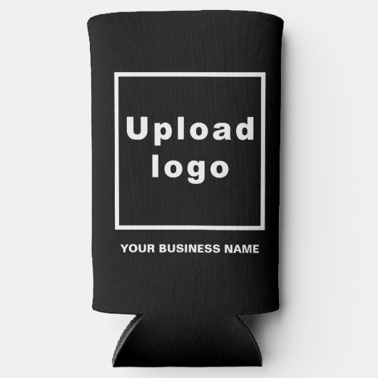 Seltzer Can Blackのビジネス名とロゴクール スリム缶クーラー (正面)