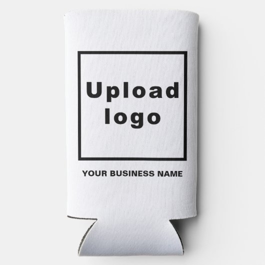 Seltzer Can Whiteのビジネス名とロゴクール スリム缶クーラー (裏面)