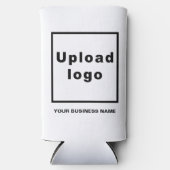 Seltzer Can Whiteのビジネス名とロゴクール スリム缶クーラー (正面)