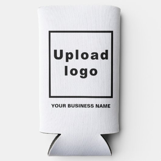 Seltzer Can Whiteのビジネス名とロゴクール スリム缶クーラー (正面)