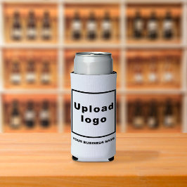 Seltzer Can Whiteのビジネス名とロゴクール スリム缶クーラー