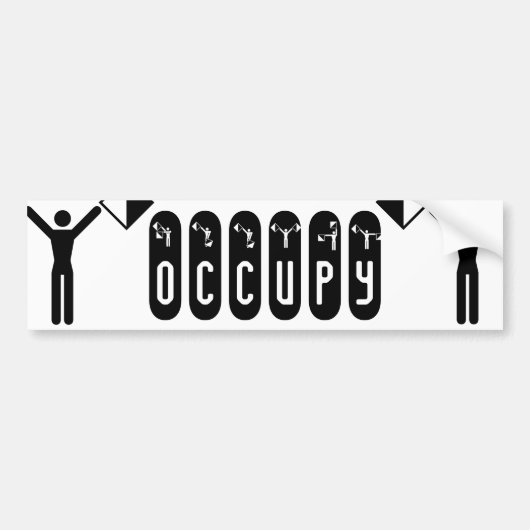 semaphore flag "OCCUPY" バンパーステッカー (正面)