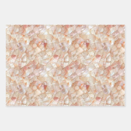 Semi-Glossy Peach Mother of Pearl Mosaic ラッピングペーパーシート