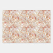 Semi-Glossy Peach Mother of Pearl Mosaic ラッピングペーパーシート (正面3)