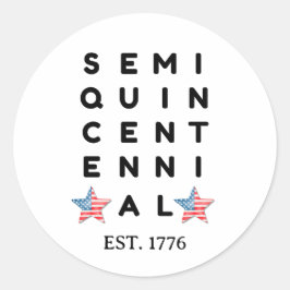 Semi quincentennial 1776 2026 America 250th Year  ラウンドシール