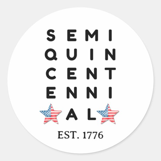 Semi quincentennial 1776 2026 America 250th Year  ラウンドシール (正面)