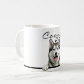 Semi-Realistic Siberian Husky Full Wrap 11oz Mug | コーヒーマグカップ (正面左)