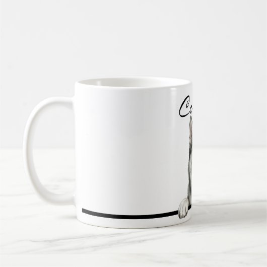 Semi-Realistic Siberian Husky Full Wrap 11oz Mug | コーヒーマグカップ (左)