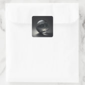 Semi Transparent Greyscale Sphere With Bubbles- スクエアシール (バッグ)