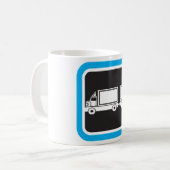 Semi-Truck and Trailer Blue Icon コーヒーマグカップ (正面左)