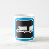 Semi-Truck and Trailer Blue Icon コーヒーマグカップ (中央)