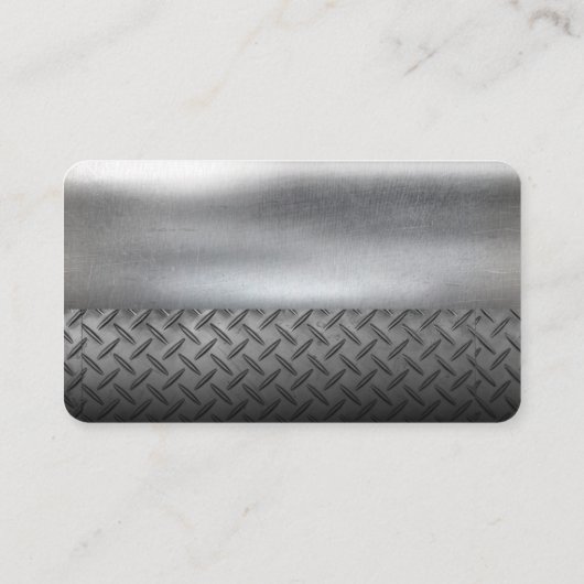 Semi Truck Fleet Logo | Industrial Steel Metallic 名刺 (裏面)