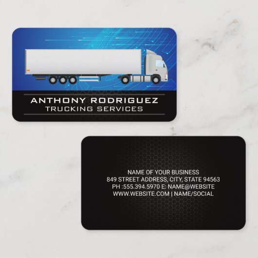 Semi Truck | Transport Deliveries | Tech 名刺 (正面/裏面)