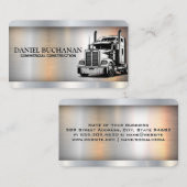 Semi Truck Transport Driving | Metal 名刺 (正面/裏面)