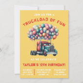 Semi Truck, Truckload of Fun Birthday Party 招待状 (正面)