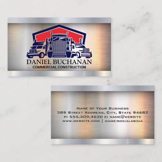 Semi Trucks | Transport Moving Goods 名刺 (正面/裏面)