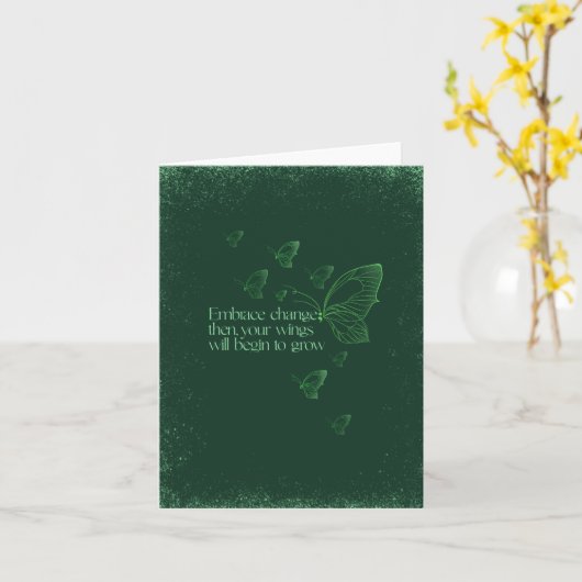 Semicolon Butterfly - Embrace Change Card カード (黄色い花)