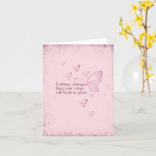 Semicolon Butterfly - Embrace Change Card カード (黄色い花)