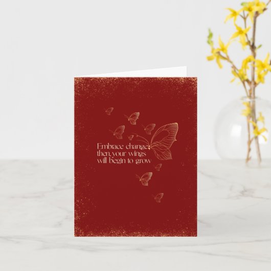 Semicolon Butterfly - Embrace Change Card カード (黄色い花)