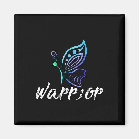 Semicolon Butterfly Shirt - Shide Prevention Awa マグネット (正面)