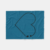 Semicolon Heart Mental Health Awareness Therast De フリースブランケット (正面(横))