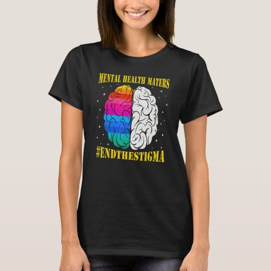 Semicolon Mental Health Awareness celerrate neurod Tシャツ (正面)