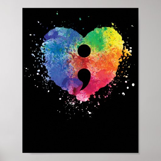 Semicolon Project Mental Health Awareness ポスター (正面)