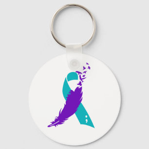 Semicolon Suicide Awareness Ribbon Keychain キーホルダー