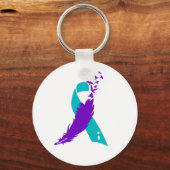 Semicolon Suicide Awareness Ribbon Keychain キーホルダー (正面)