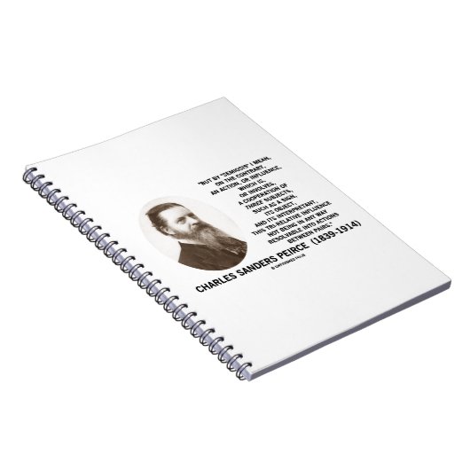 Semiosis 3の主題の印の目的のPeirceの引用文 ノートブック (右側)