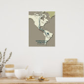 Semipalmated Sandpiper移行マップ – ミニマリスト ポスター (キッチン)