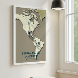 Semipalmated Sandpiper Migration Map – Minimalist  ポスター