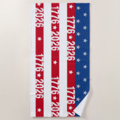 Semiquincentennial 4th Of July 1776 2026 Celebrate ビーチタオル (正面)