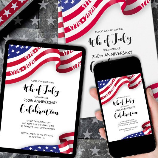 Semiquincentennial 4th Of July Celebration 招待状