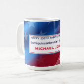 Semiquincentennial Colorful Patriotic Flag Pattern コーヒーマグカップ (正面左)