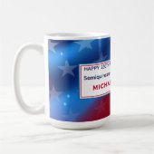 Semiquincentennial Colorful Patriotic Flag Pattern コーヒーマグカップ (左)